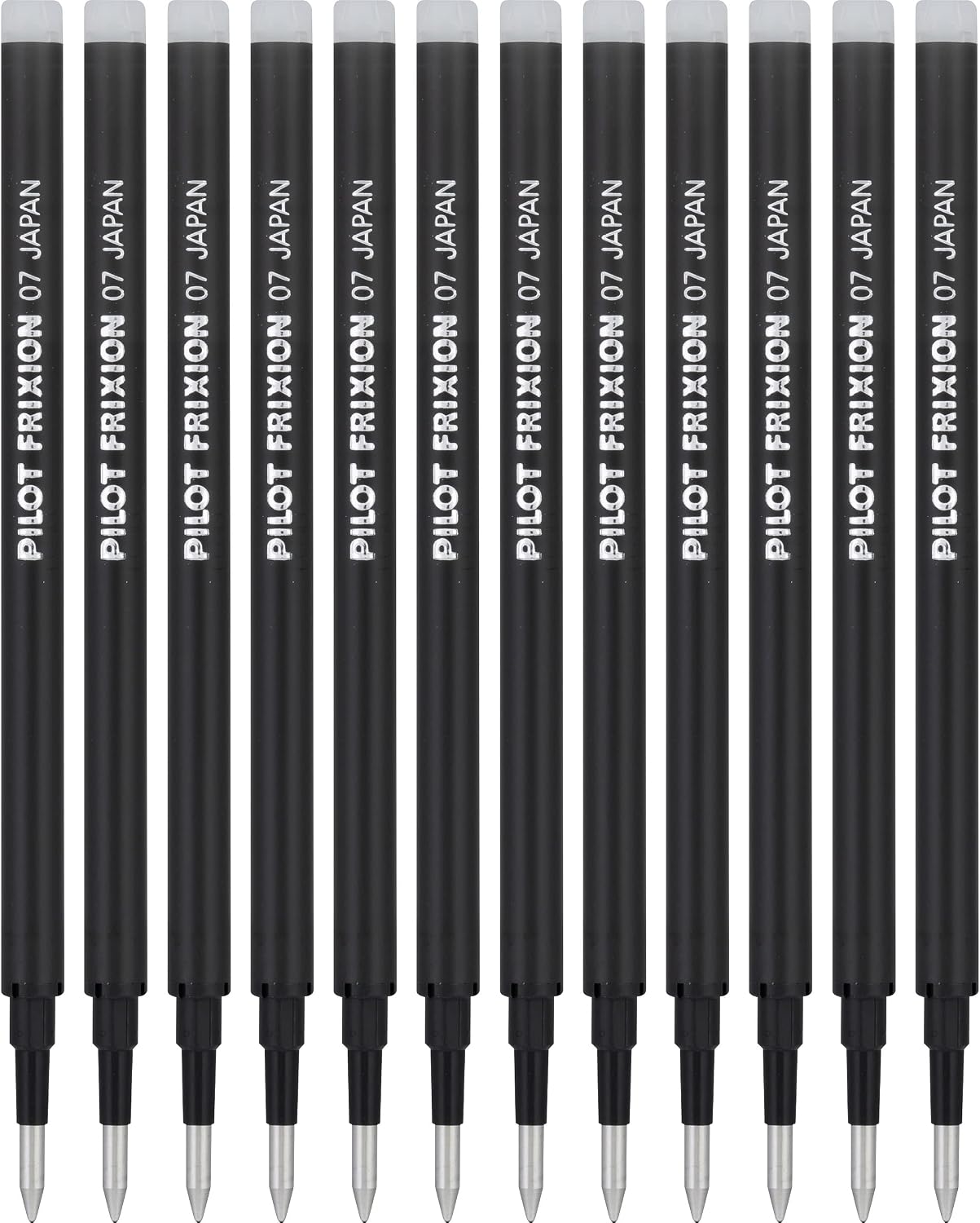Pilot FriXion Ball Gel Ink Refills for Erasable Pens, 0.7mm, Black 12-Pack