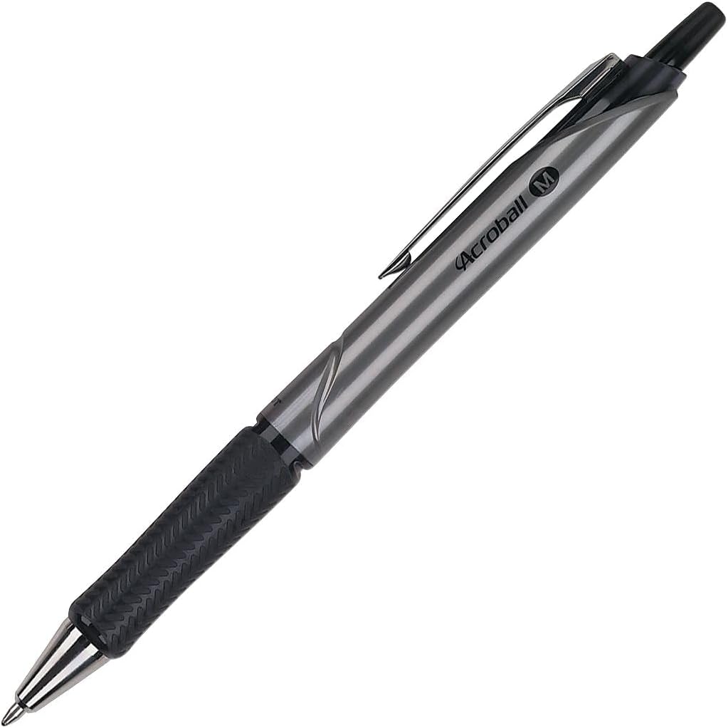 PILOT Acroball Colors Advanced Ink Ball Point Pens, 1.0mm, Black, 12-Pack