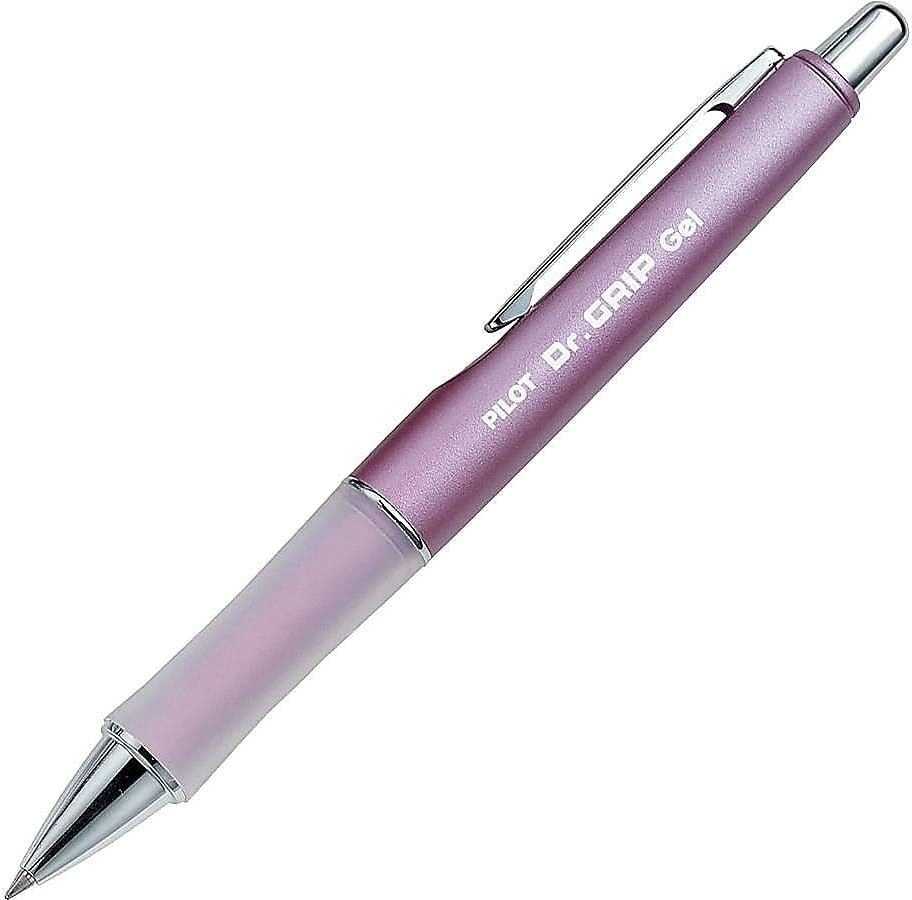 PILOT Dr. Grip Limited Gel Pen, Fine Point, Black Ink, Single Pen Metallic Mauve Barrel