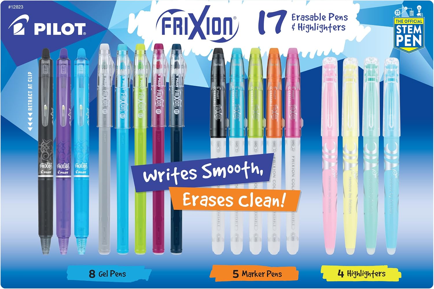 PILOT FriXion Erasable Gel Pens, Markers & Highlighters, Assorted, 17-Pack